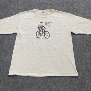 Vintage White "Bicycling never goes out of style" Pro Weight Long-Sleeve